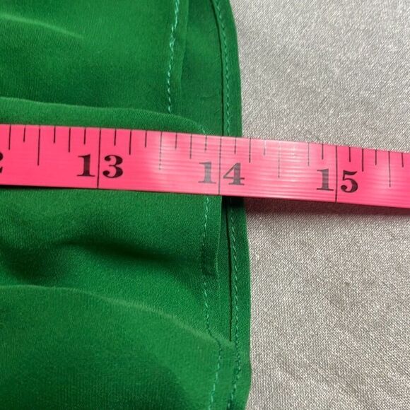 Parker XS 100% Silk Strapless Top Green Elastic Waist Peplum Blouson Top NWOT - Picture 9 of 9